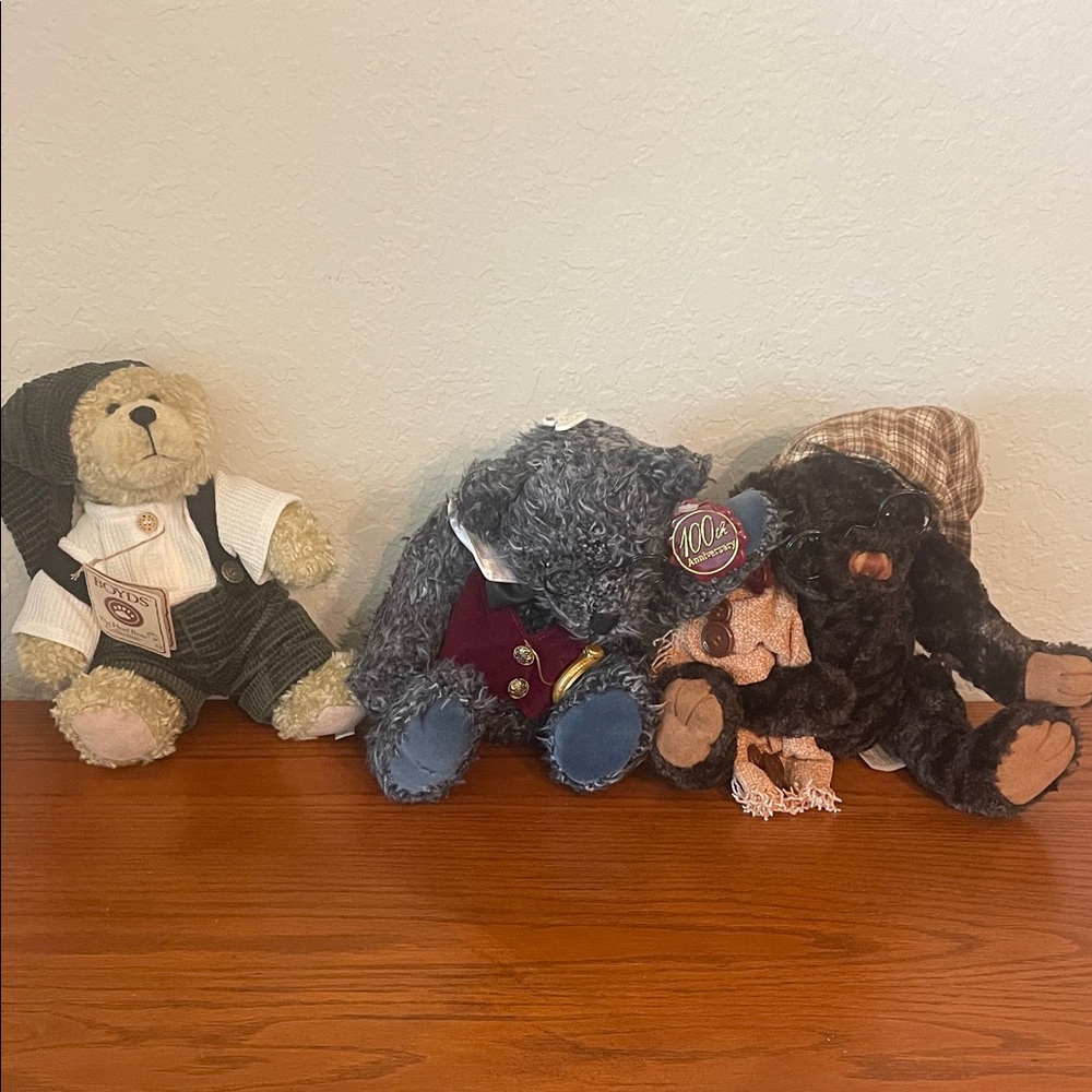 Set of Three Plush Teddy Bears